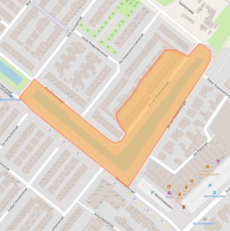 Kaart van postcodegebied 5223HC.
