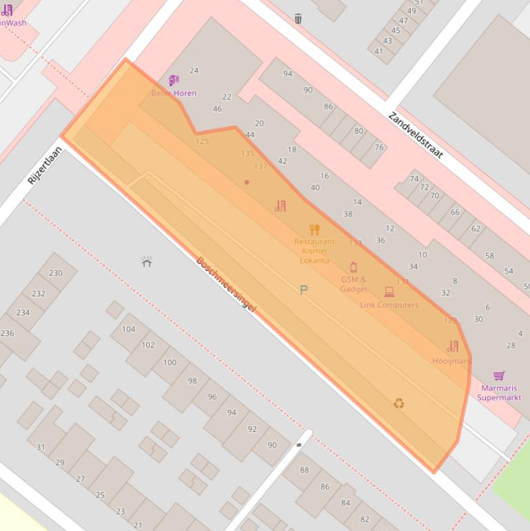 Kaart van postcodegebied 5223HH.