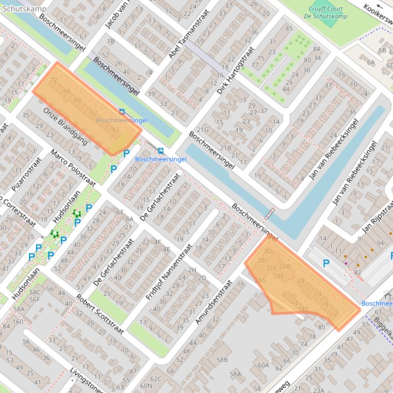 Kaart van postcodegebied 5223HJ.