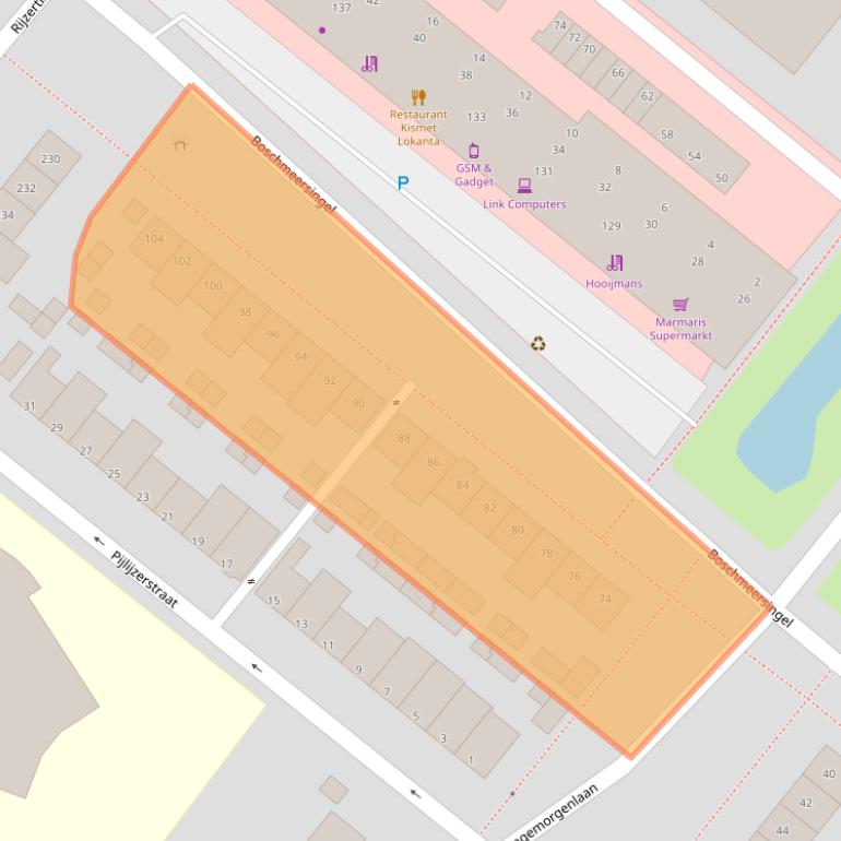 Kaart van postcodegebied 5223HK.