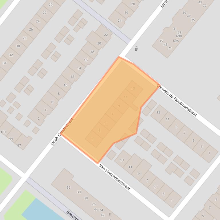 Kaart van postcodegebied 5223HR.