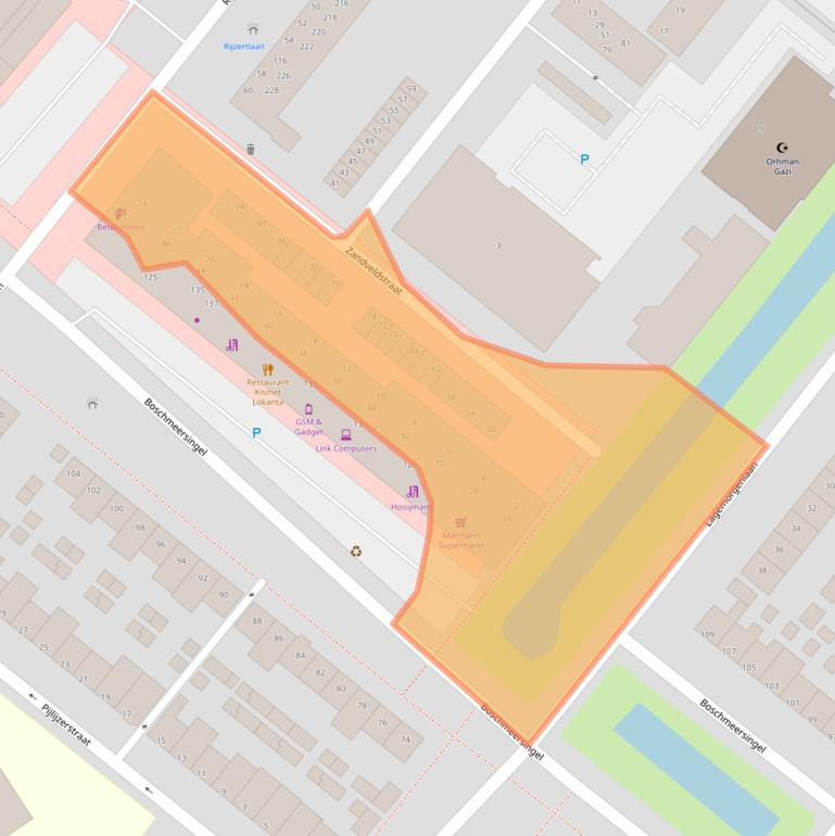 Kaart van postcodegebied 5223JE.