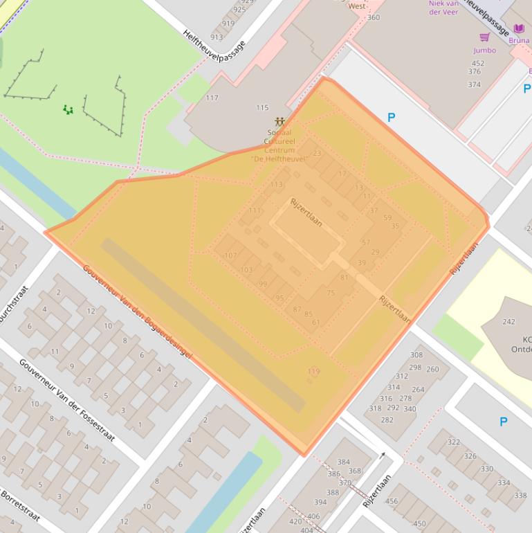 Kaart van postcodegebied 5223JS.