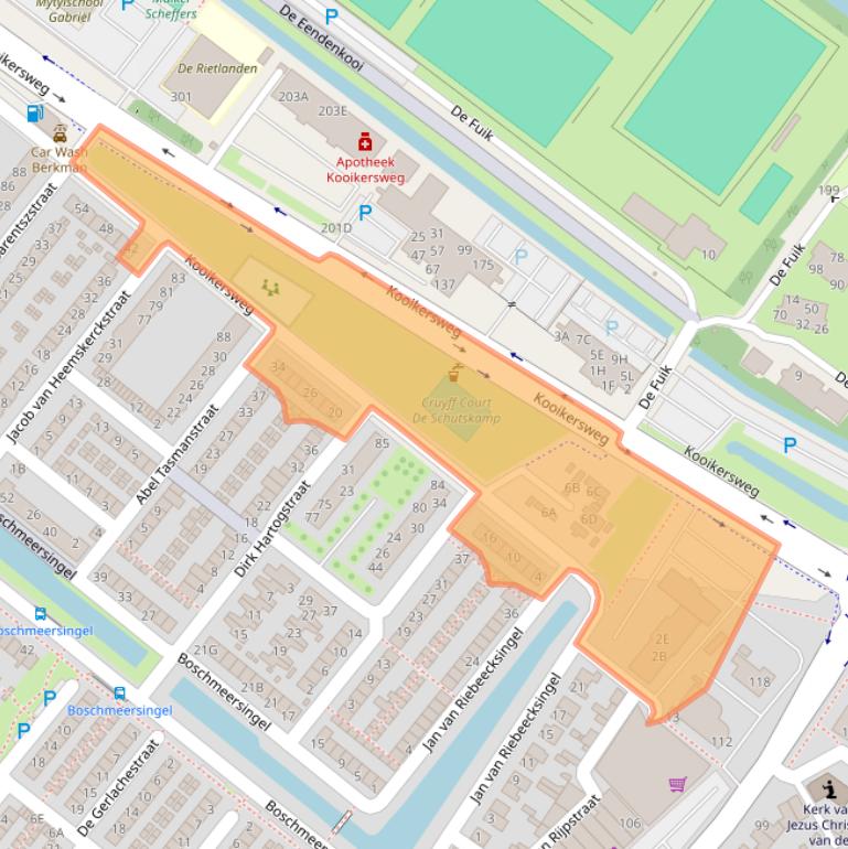 Kaart van postcodegebied 5223KA.