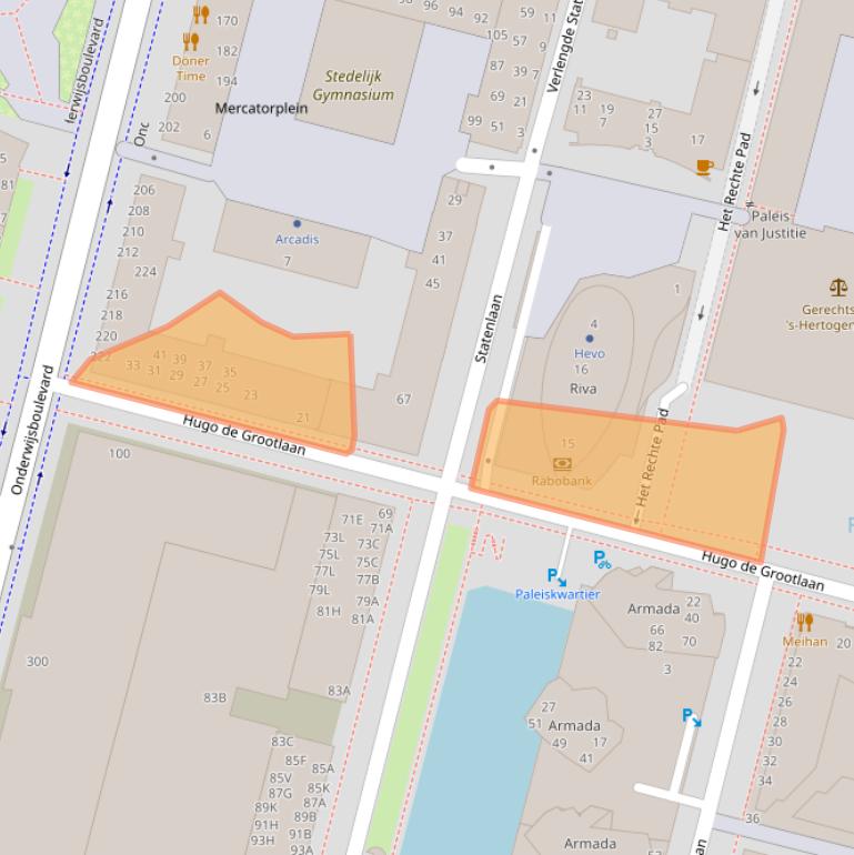 Kaart van postcodegebied 5223LB.