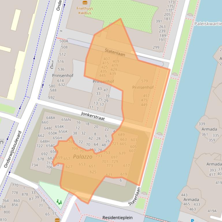 Kaart van postcodegebied 5223LH.