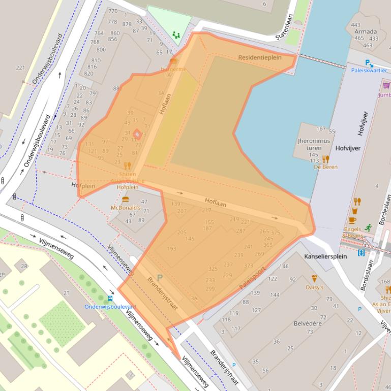 Kaart van postcodegebied 5223LT.