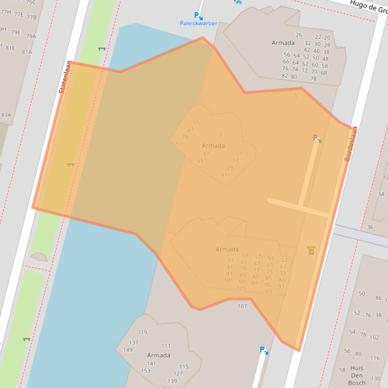 Kaart van postcodegebied 5223MJ.