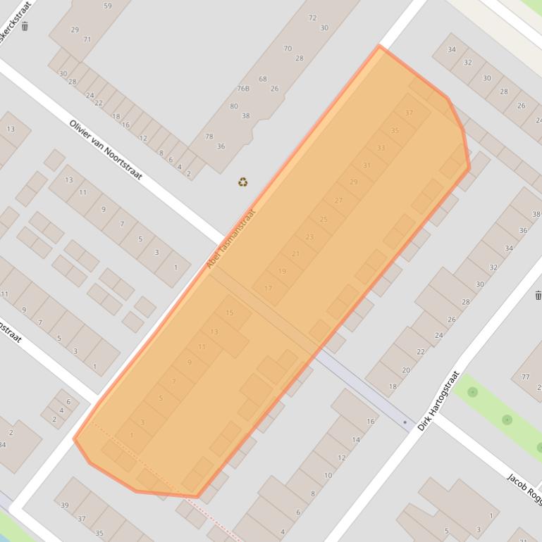 Kaart van postcodegebied 5223VX.