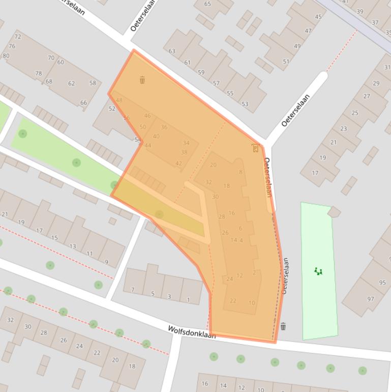 Kaart van postcodegebied 5223XH.