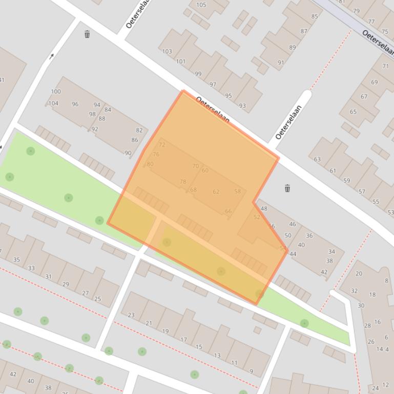 Kaart van postcodegebied 5223XJ.