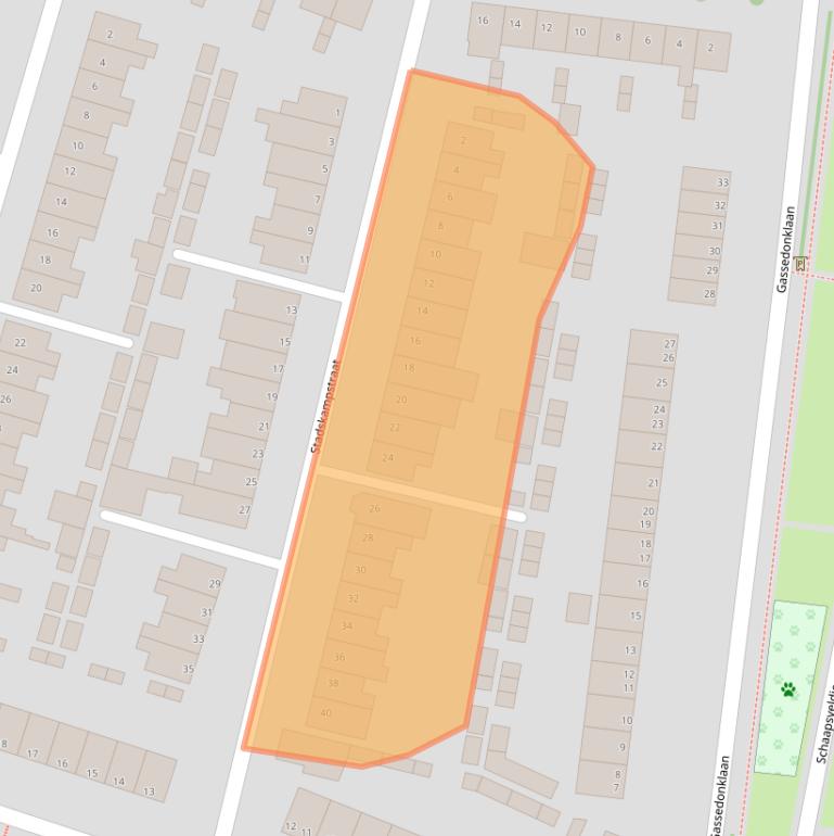 Kaart van postcodegebied 5223XX.