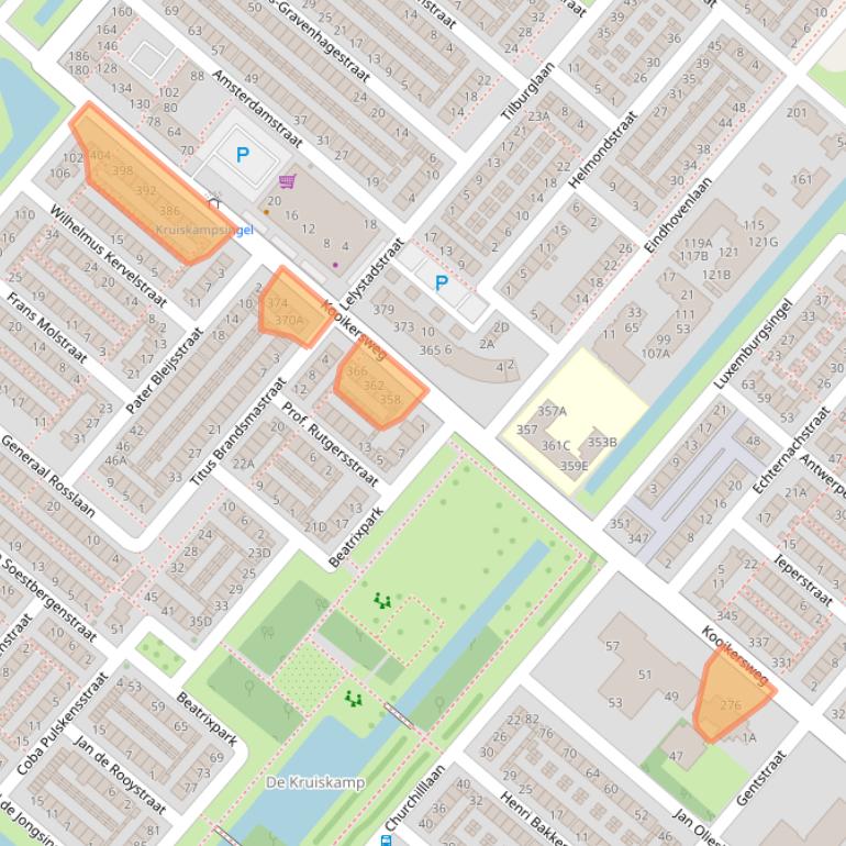 Kaart van postcodegebied 5224AZ.