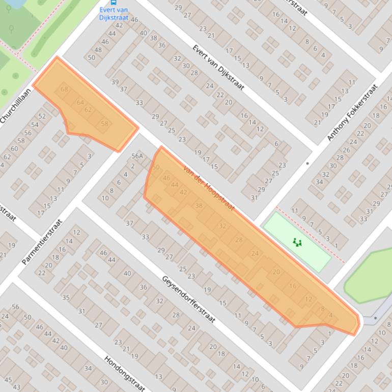 Kaart van postcodegebied 5224BL.