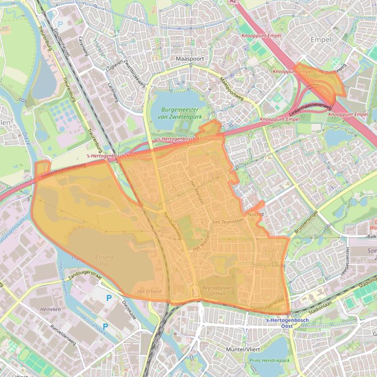 Kaart van postcodegebied 5231.