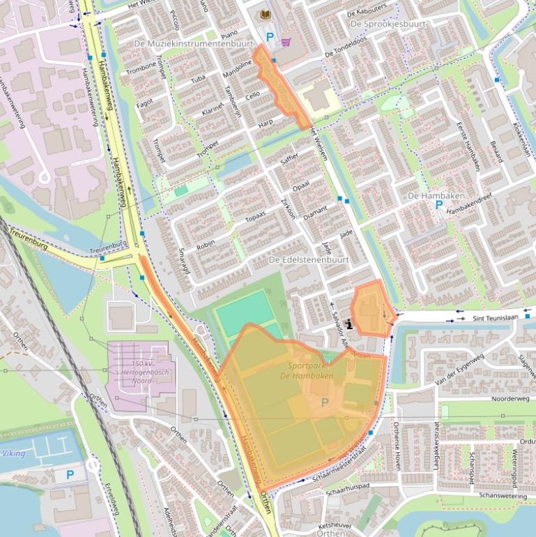 Kaart van postcodegebied 5231BW.