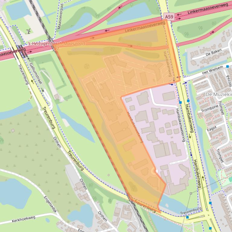 Kaart van postcodegebied 5231DD.