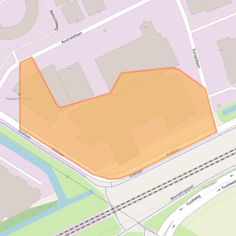 Kaart van postcodegebied 5232BA.