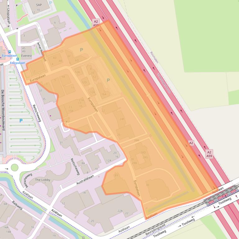 Kaart van postcodegebied 5232BC.