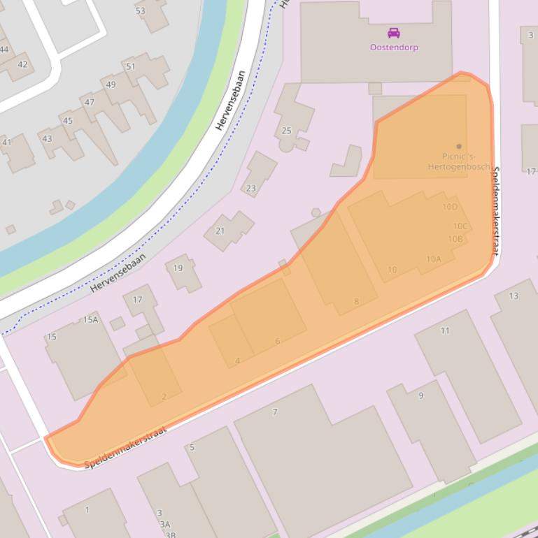 Kaart van postcodegebied 5232BG.