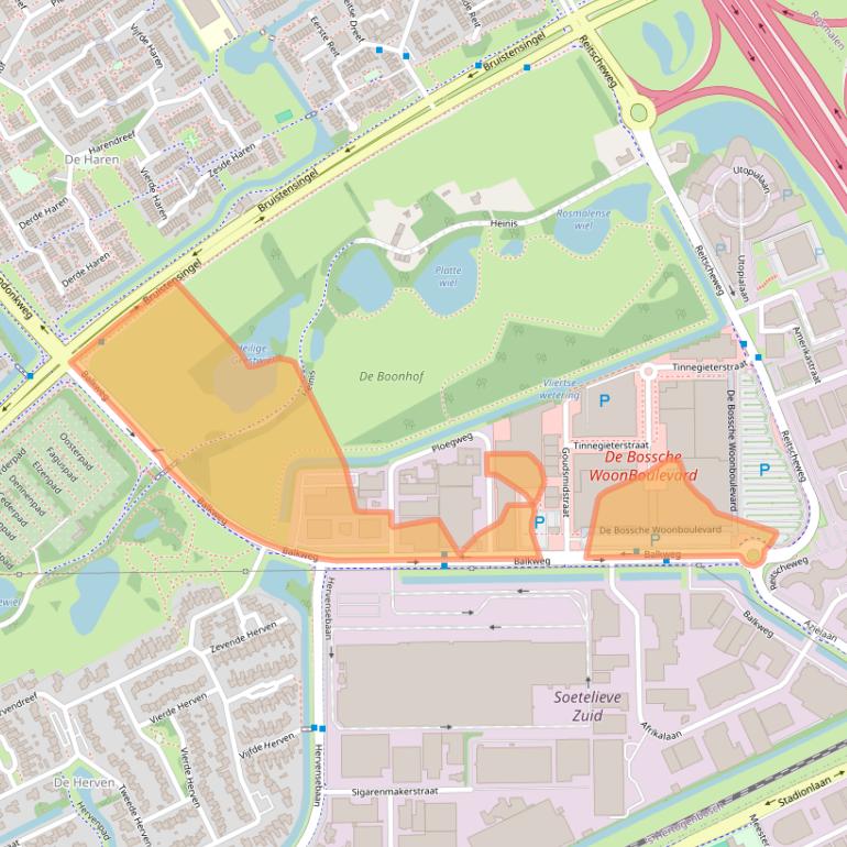 Kaart van postcodegebied 5232BT.