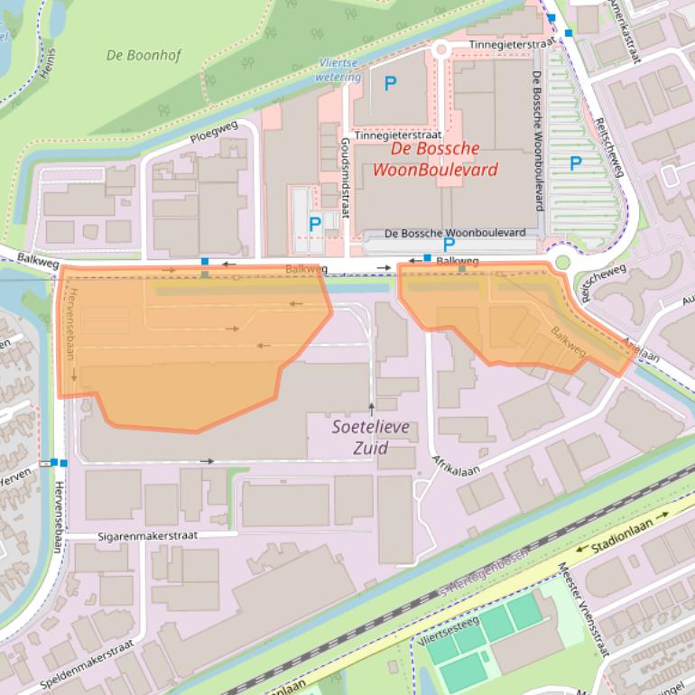 Kaart van postcodegebied 5232BV.