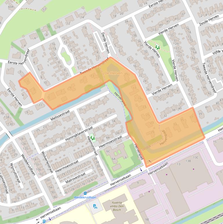 Kaart van postcodegebied 5232JA.