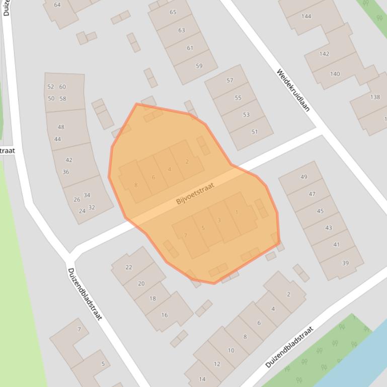 Kaart van postcodegebied 5232KM.