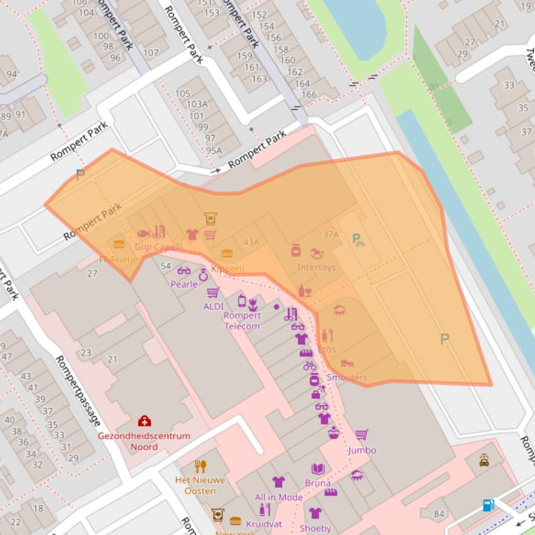 Kaart van postcodegebied 5233AP.