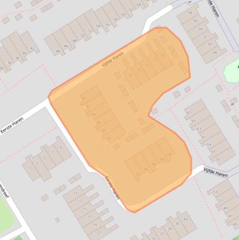 Kaart van postcodegebied 5233BC.