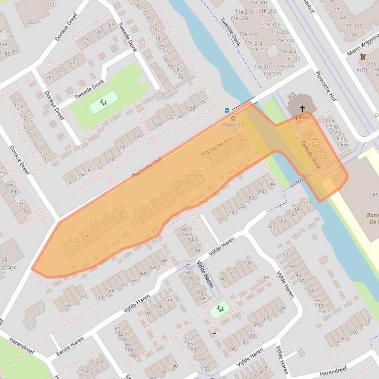 Kaart van postcodegebied 5233HA.