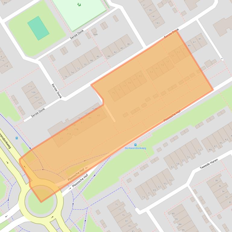 Kaart van postcodegebied 5233HJ.