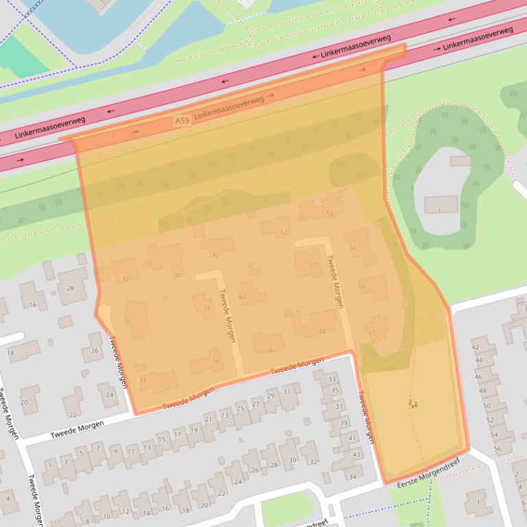 Kaart van postcodegebied 5233NH.