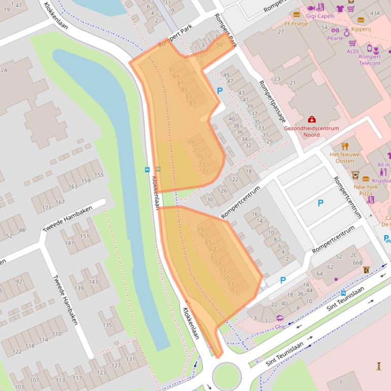 Kaart van postcodegebied 5233RH.