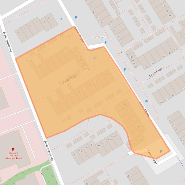 Kaart van postcodegebied 5233TK.