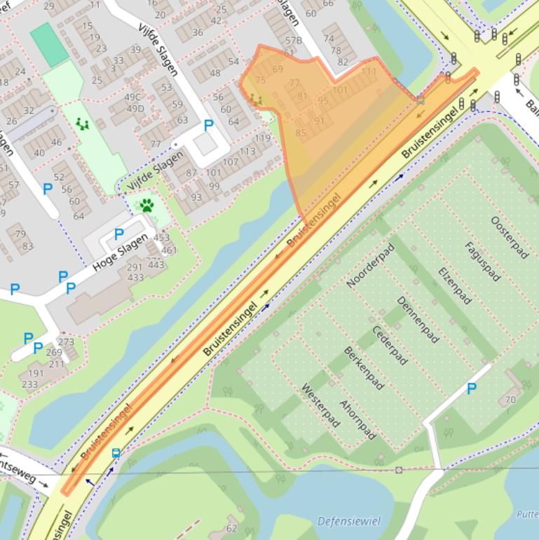 Kaart van postcodegebied 5233VB.