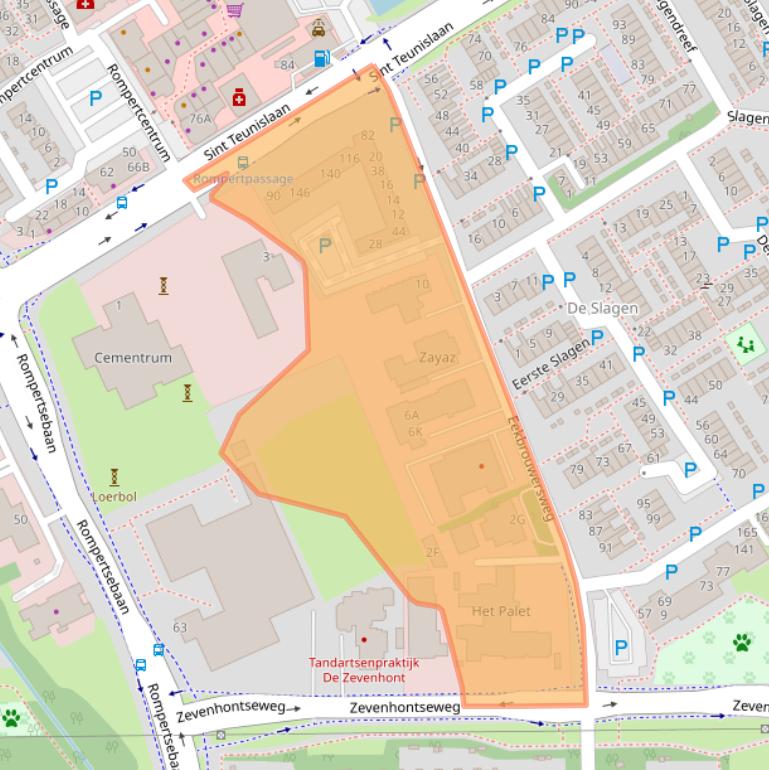 Kaart van postcodegebied 5233VG.