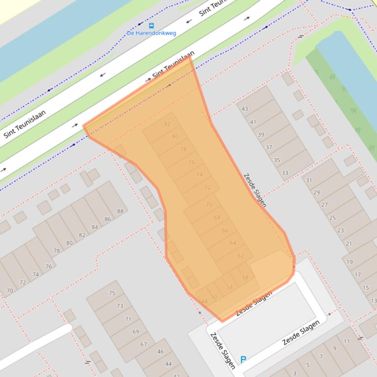 Kaart van postcodegebied 5233VK.