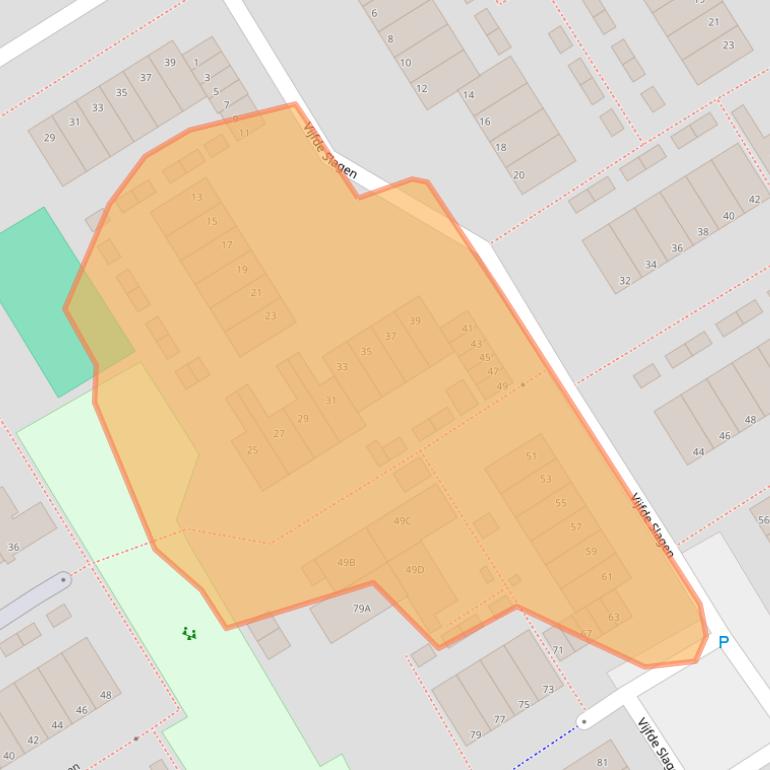 Kaart van postcodegebied 5233VM.