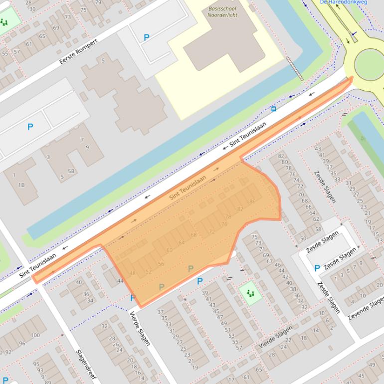 Kaart van postcodegebied 5233VW.