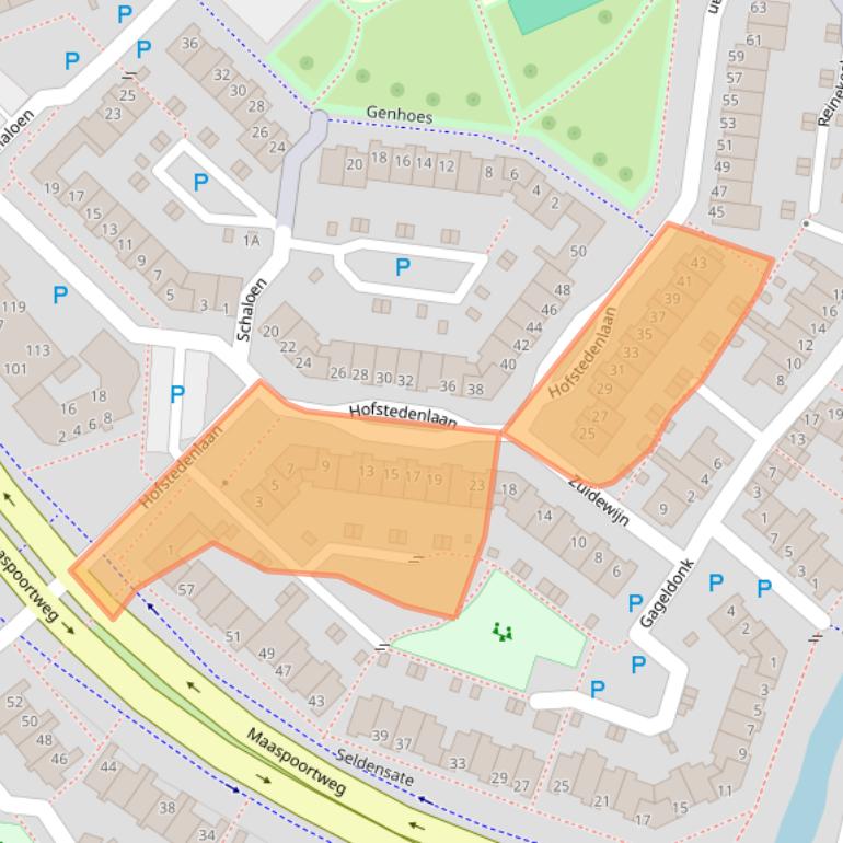 Kaart van postcodegebied 5235CL.