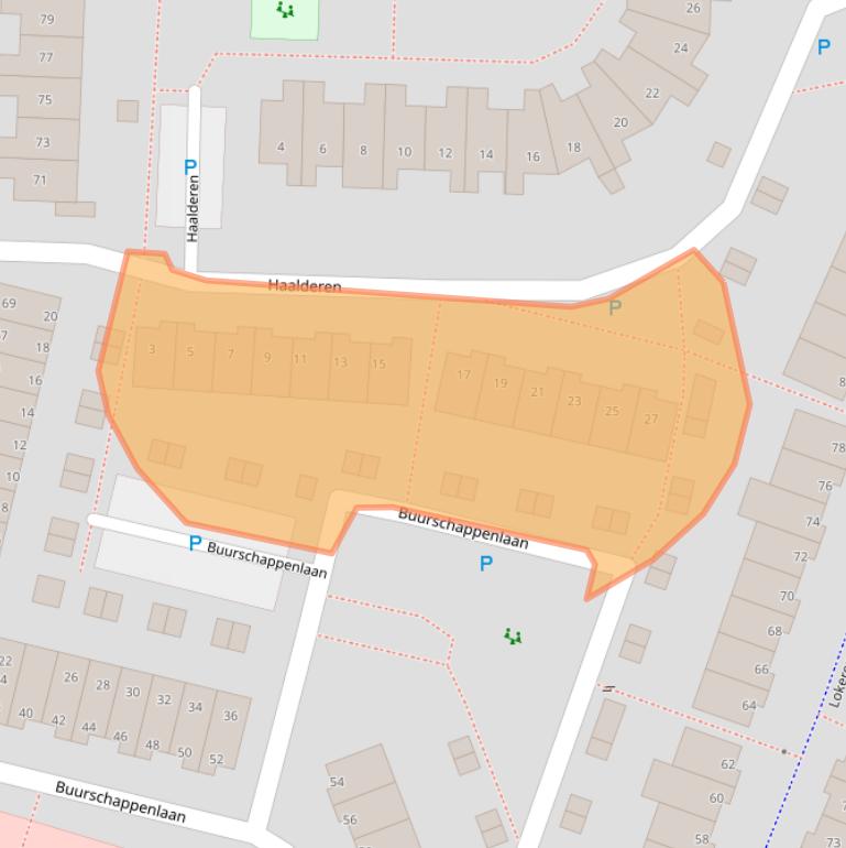 Kaart van postcodegebied 5235EP.