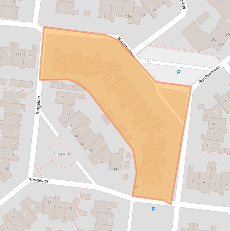 Kaart van postcodegebied 5235GE.