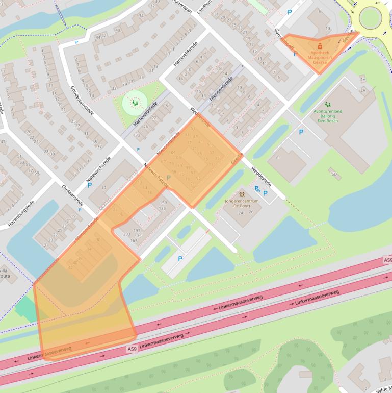 Kaart van postcodegebied 5235HJ.