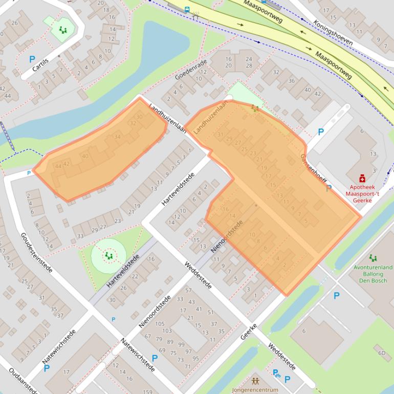 Kaart van postcodegebied 5235HP.