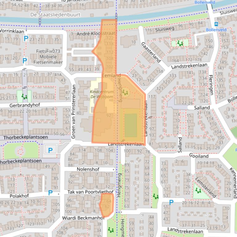 Kaart van postcodegebied 5235JZ.