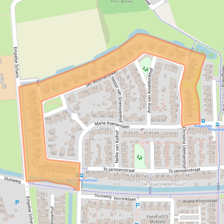 Kaart van postcodegebied 5237BB.