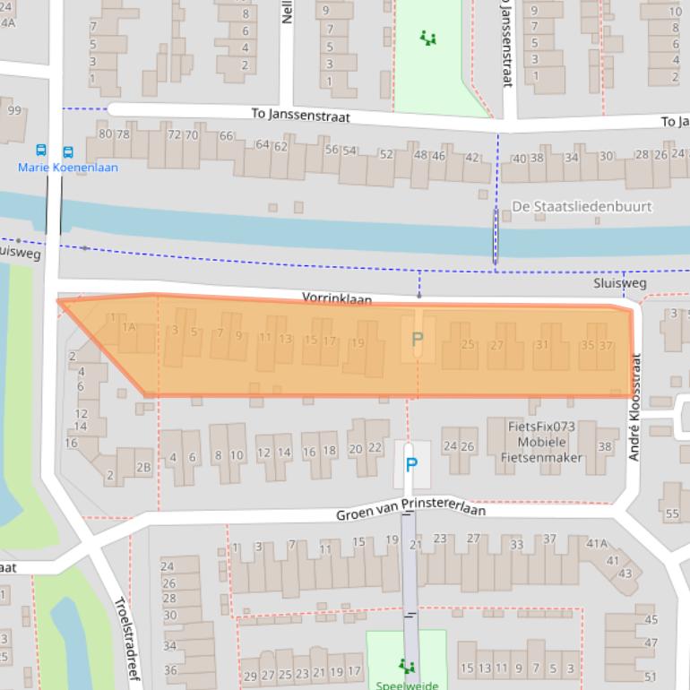 Kaart van postcodegebied 5237BN.