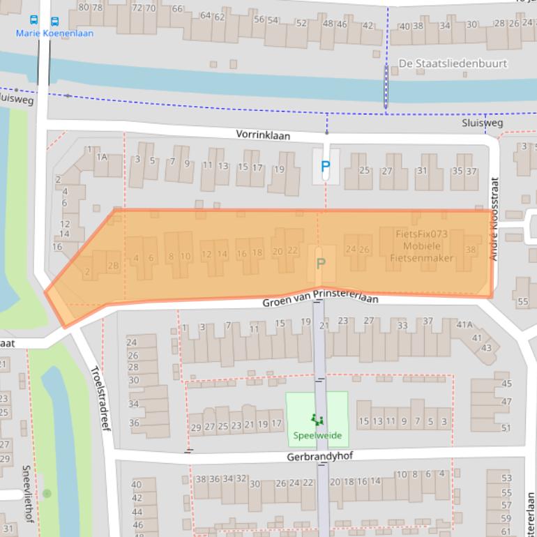 Kaart van postcodegebied 5237CE.