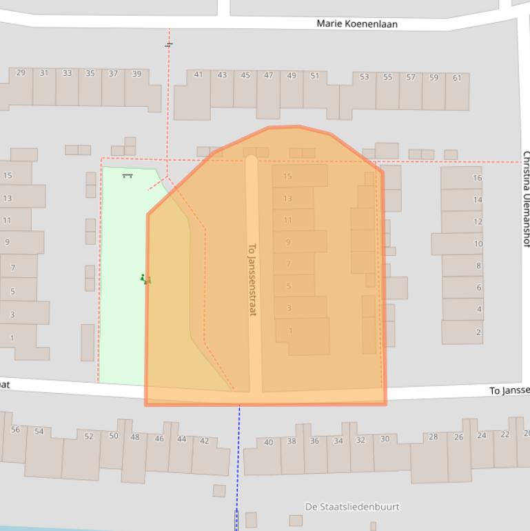 Kaart van postcodegebied 5237CX.